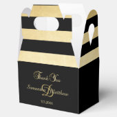 Elegant Gold Black Colour Monogram Initialen Bedankdoosjes (Geopend)