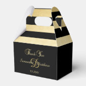 Elegant Gold Black Colour Monogram Initialen Bedankdoosjes (Voorkant Zijde)