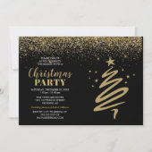Elegant Gold & Black Corporate Kerstparty Kaart (Voorkant)