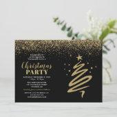 Elegant Gold & Black Corporate Kerstparty Kaart (Staand voorkant)