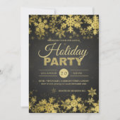 Elegant Gold & Black Corporate Kerstparty Kaart (Voorkant)
