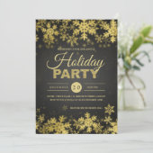 Elegant Gold & Black Corporate Kerstparty Kaart (Staand voorkant)