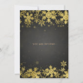Elegant Gold & Black Corporate Kerstparty Kaart (Achterkant)