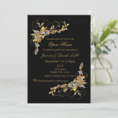Elegant Gold Black Corporate party Invitation Kaart (Staand voorkant)