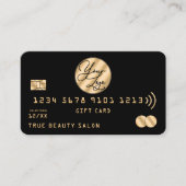 Elegant Gold Black Credit - Logo Cadeaubon Visitekaartje (Voorkant)