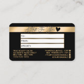 Elegant Gold Black Credit - Logo Cadeaubon Visitekaartje (Achterkant)