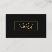 Elegant Gold & Black Crown Standard Size Business Visitekaartje (Achterkant)