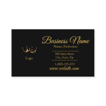 Elegant Gold & Black Crown Standard Size Business