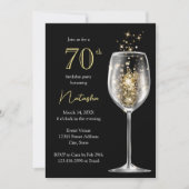 Elegant Gold Black Damask 70e verjaardag Kaart (Voorkant)