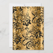 Elegant Gold Black Damask Jewel Bow Birthday Kaart (Achterkant)