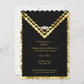 Elegant Gold Black Diamond Birthday Party Kaart (Achterkant)