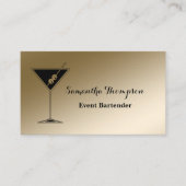 Elegant Gold Black Event Bartender Visitekaartje (Voorkant)