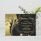 Elegant Gold Black Feestdagen Party Kaart (Staand voorkant)
