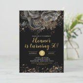 Elegant Gold Black Floral elke dag Kaart (Staand voorkant)