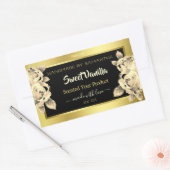 Elegant Gold Black Floral Product Packaging Labels (Envelop)