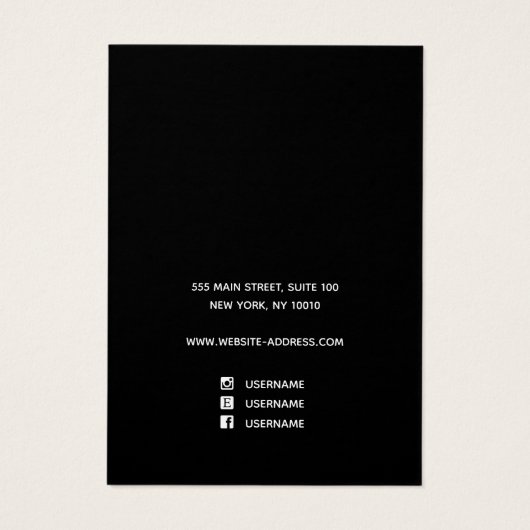 Elegant Gold Black Floral Script Font die verdient Visitekaartje (Achterkant)