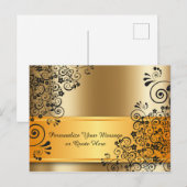 Elegant Gold Black Flower Bouquet - Aangepast Briefkaart (Voorkant / Achterkant)