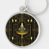 Elegant gold black gatsby sleutelhanger (Voorkant)