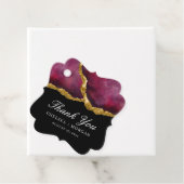Elegant Gold Black Gemstone Agate Wedding Bedankjes Labels (In situ)