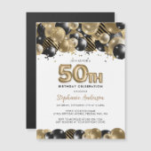 Elegant Gold Black Glitter 50th Birthday (Voorkant / Achterkant)