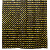 Elegant Gold Black Glitter Chevron Stripes Chic Douchegordijn (Voorkant)