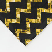 Elegant Gold Black Glitter Chevron Stripes Chic Fleece Deken (Hoek)