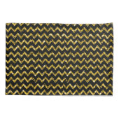 Elegant Gold Black Glitter Chevron Stripes Chic Kussensloop (Achterkant)
