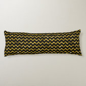 Elegant Gold Black Glitter Glam Chevron Bedding Lichaamskussen (Achterkant)