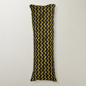 Elegant Gold Black Glitter Glam Chevron Bedding Lichaamskussen (Voorkant Verticaal)