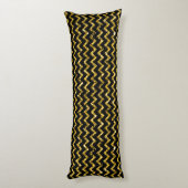 Elegant Gold Black Glitter Glam Chevron Bedding Lichaamskussen (Achterkant (Verticaal))