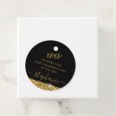 Elegant Gold Black Glitter Hartelijk dank Bedankjes Labels (In situ)