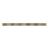 Elegant Gold & Black Glitter Leopard Spots Pattern Satijnen Lint (Voorkant)