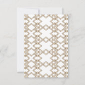 Elegant Gold Black Great Gatsby 1920s Wedding RSVP (Achterkant)