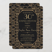 Elegant Gold Black Great Gatsby Birthday Party Kaart (Voorkant / Achterkant)