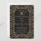 Elegant Gold Black Great Gatsby Birthday Party Kaart (Voorkant)