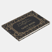 Elegant Gold Black Great Gatsby Wedding 1920 Gastenboek (Hoek)