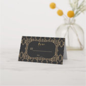 Elegant Gold Black Great Gatsby Wedding 1920 Plaatskaartje (Achterkant)