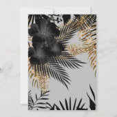 Elegant Gold Black Grey Floral Birthday Party Kaart (Achterkant)