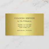 Elegant Gold Black Housekeeping CleanService Visitekaartje (Achterkant)