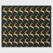 Elegant Gold Black-kerstrendierpatroon Cadeaupapier (Vlak)