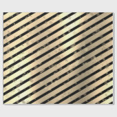 Elegant Gold Black-kerstsnowflake-patroon Cadeaupapier (Vlak)