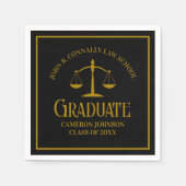 Elegant Gold Black Law School Graduation Party Servet (Voorkant)