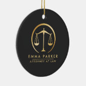 Elegant Gold & Black Lawyer Keramisch Ornament (Rechts)
