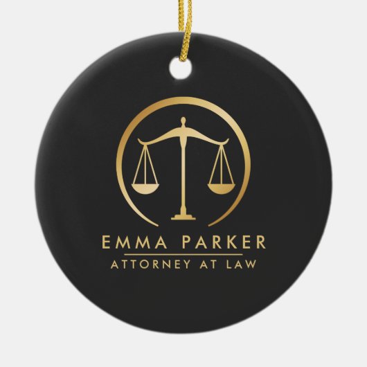 Elegant Gold & Black Lawyer Keramisch Ornament (Voorkant)