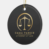 Elegant Gold & Black Lawyer Keramisch Ornament (Links)