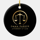 Elegant Gold & Black Lawyer Keramisch Ornament (Achterkant)