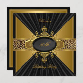 Elegant Gold Black Leopard 50e verjaardag Kaart (Voorkant / Achterkant)
