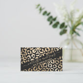 Elegant Gold Black Leopard Cheetah Animal Print Visitekaartje (Staand voorkant)