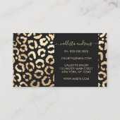 Elegant Gold Black Leopard Cheetah Animal Print Visitekaartje (Achterkant)