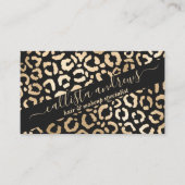 Elegant Gold Black Leopard Cheetah Animal Print Visitekaartje (Voorkant)